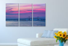 Plexiglass pannelli sopra divano_esempio tramonto rosa