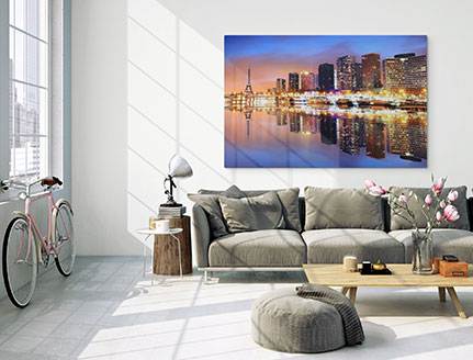 Soggiorno alluminio dibond_skyline riflessa